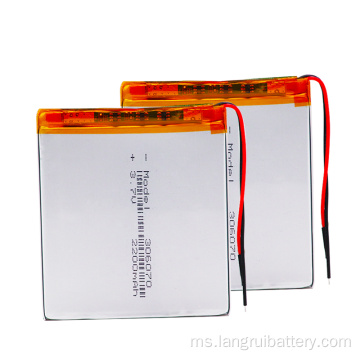 2200mAh 3.7v bateri li-polimer adat